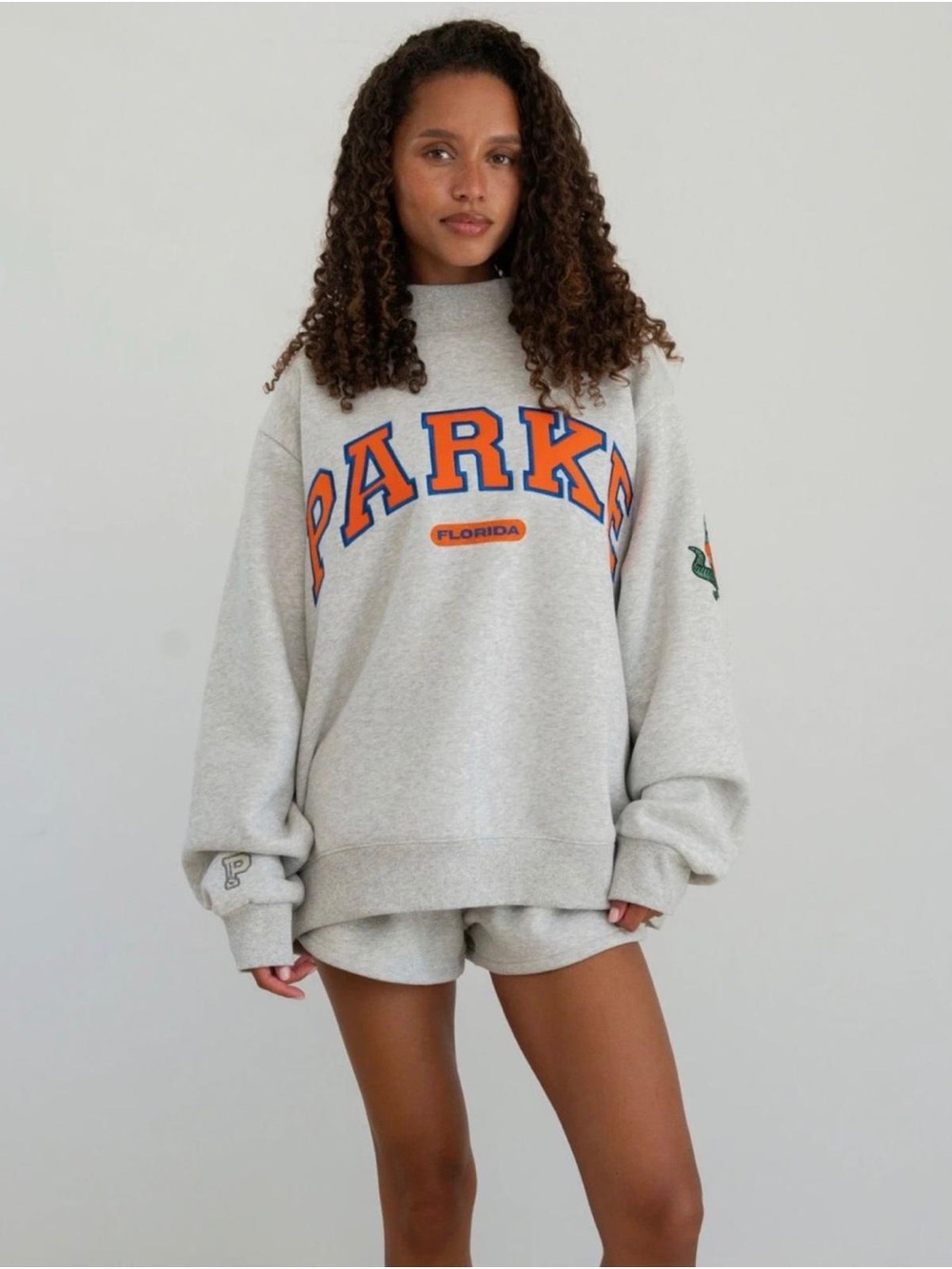 Parke MOCKNECK Florida UF GATORS Oversized Crewneck Sweatshirt - Light Gray